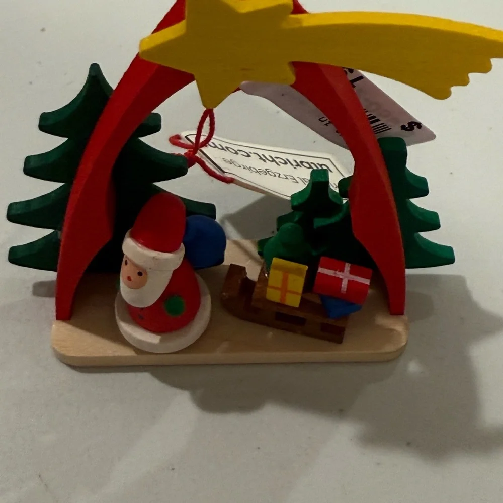 Ulbricht Festive Santa Ornament - Red, Green, Yellow